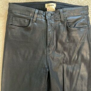 L’agence Womens Black Coated Waxed Skinny Margot High Rise Size 29